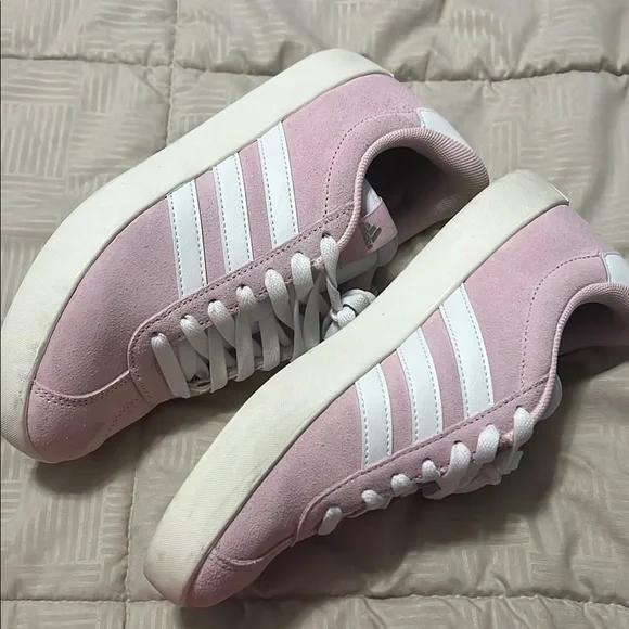 Adidas Pink and White Retro Sneakers - Picture 2 of 2